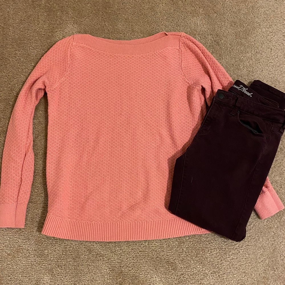 Loft Pink Boat Neck Sweater
